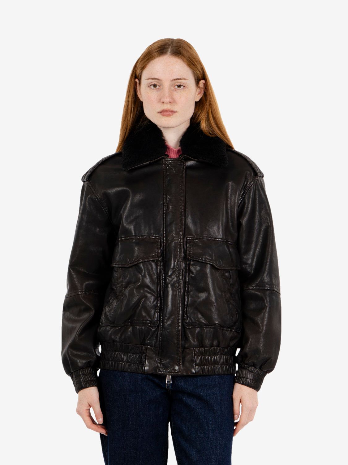 Betz dark brown leather jacket