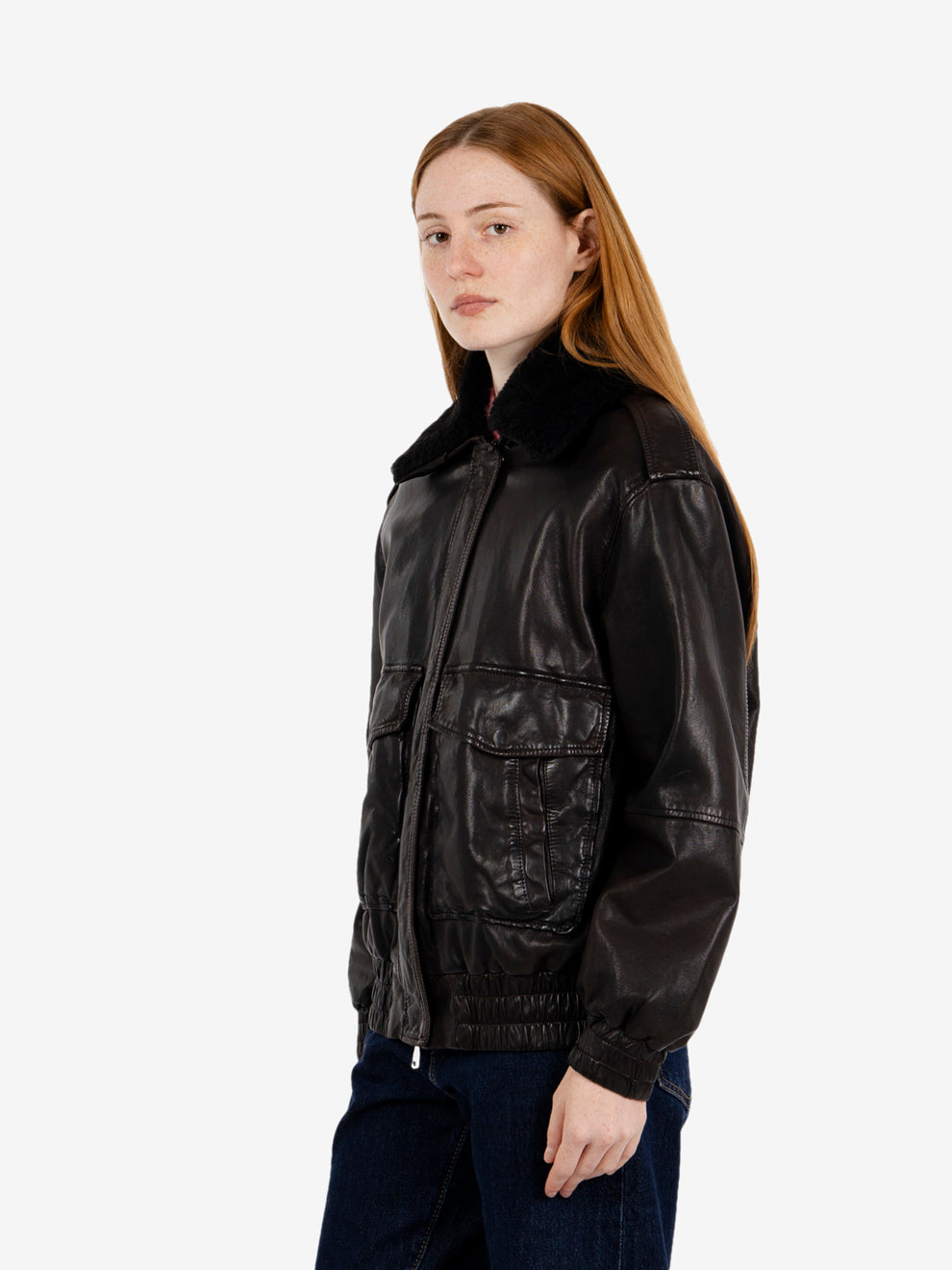 Betz dark brown leather jacket