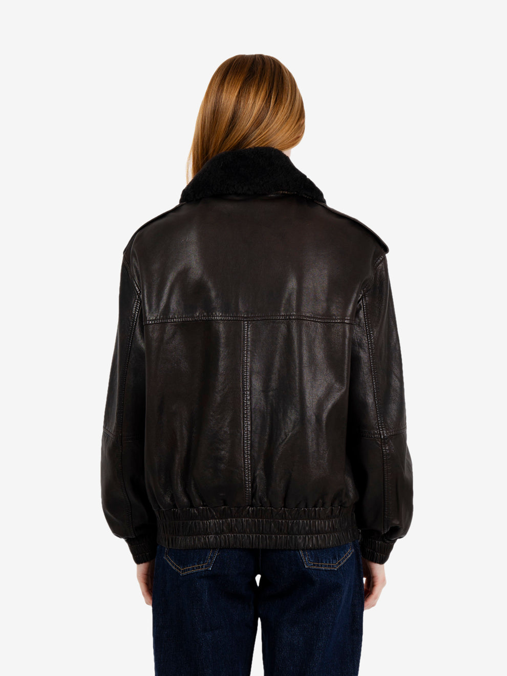 Betz dark brown leather jacket