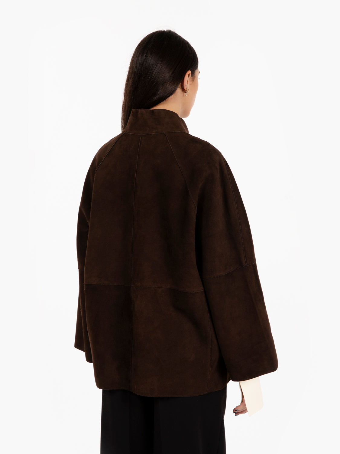 Giacca in pelle foderata dark brown