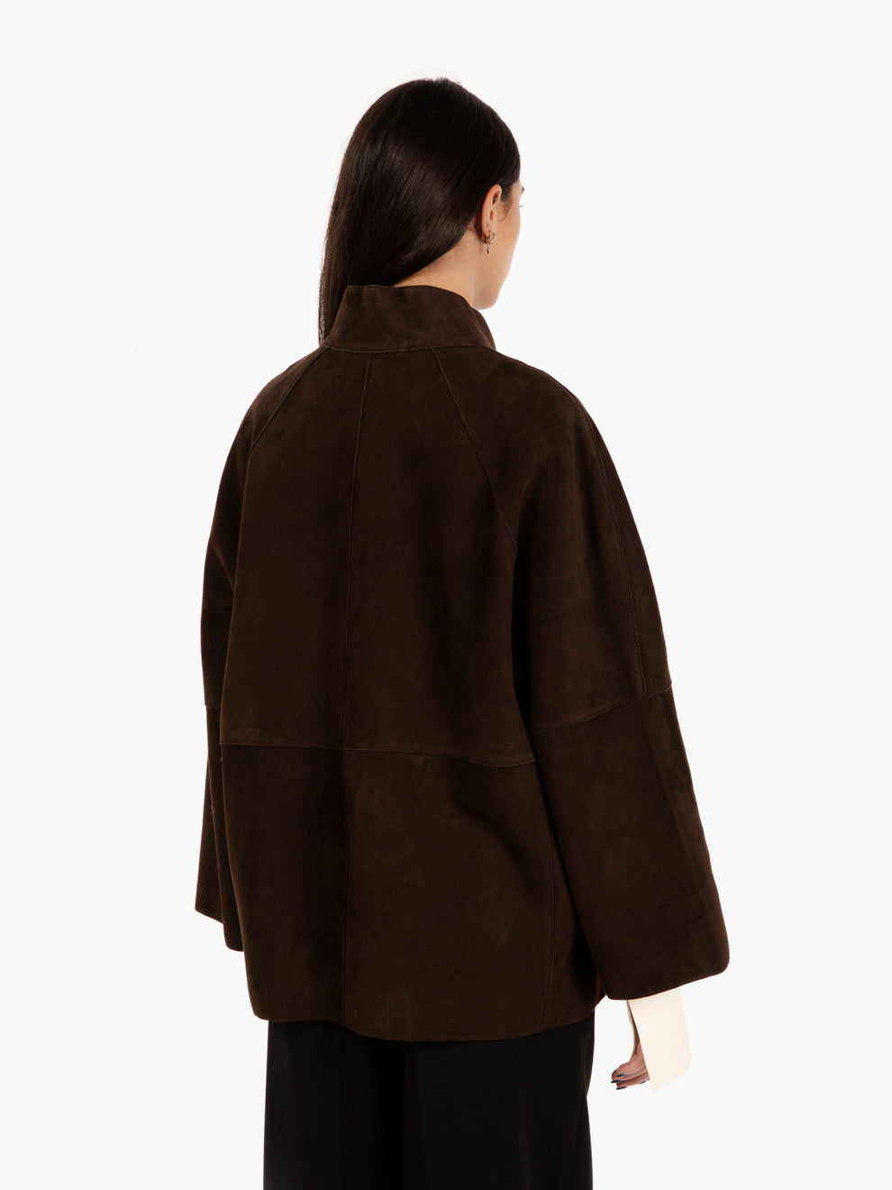 Giacca in pelle foderata dark brown