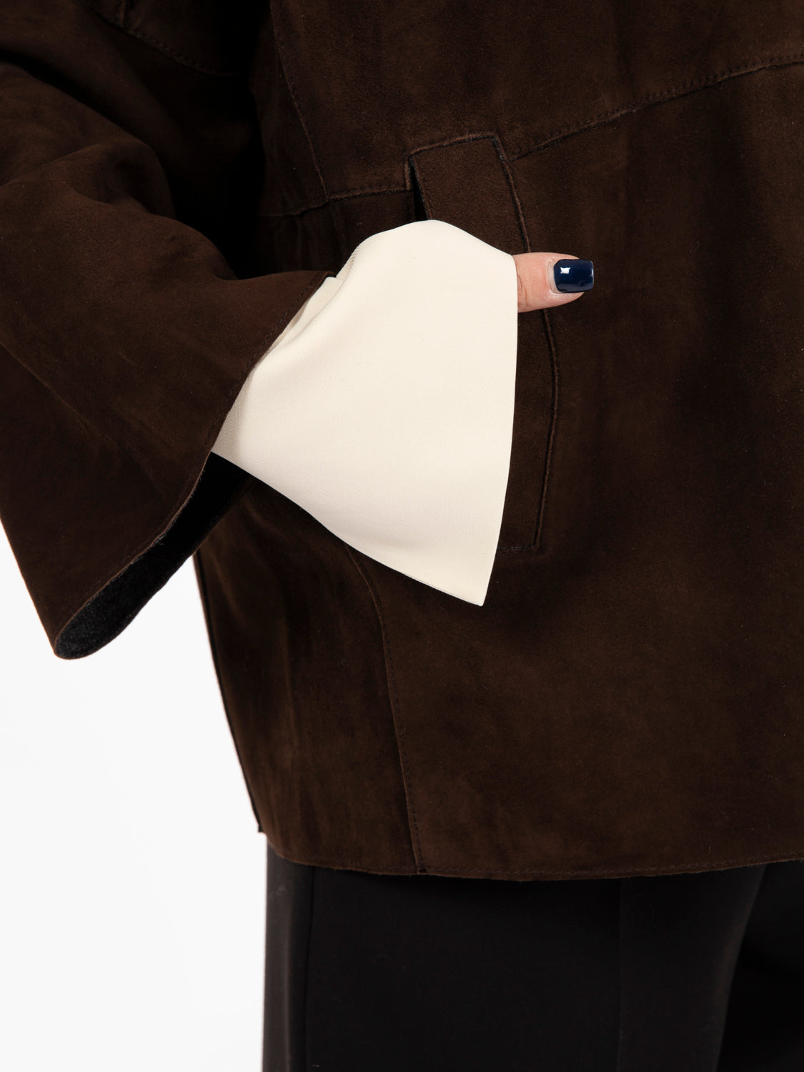 Giacca in pelle foderata dark brown