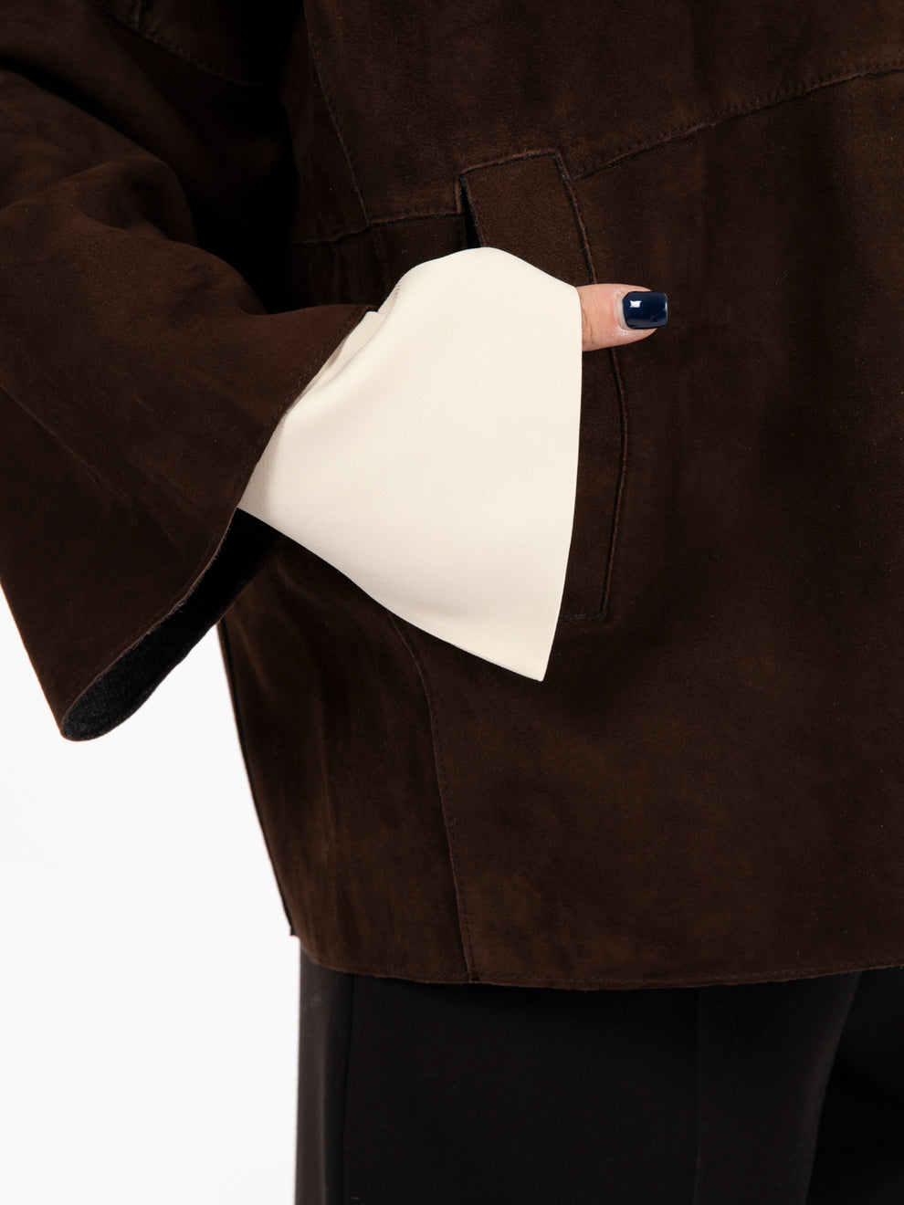 Giacca in pelle foderata dark brown