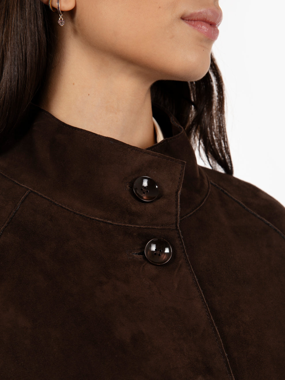 Giacca in pelle foderata dark brown