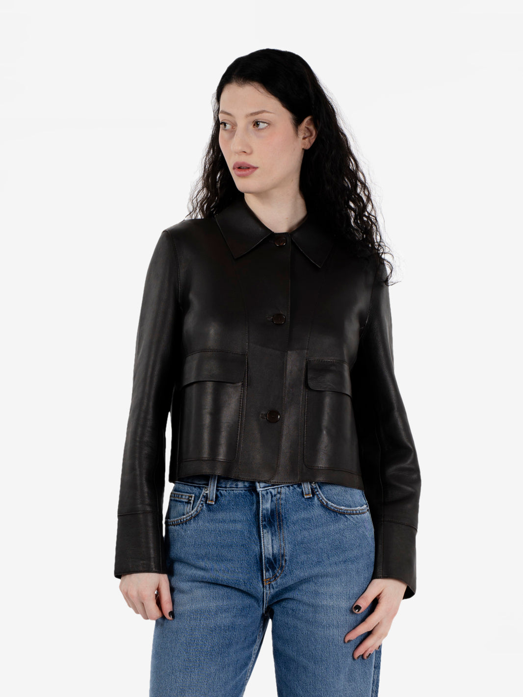 Giacca in pelle Malaga dark brown