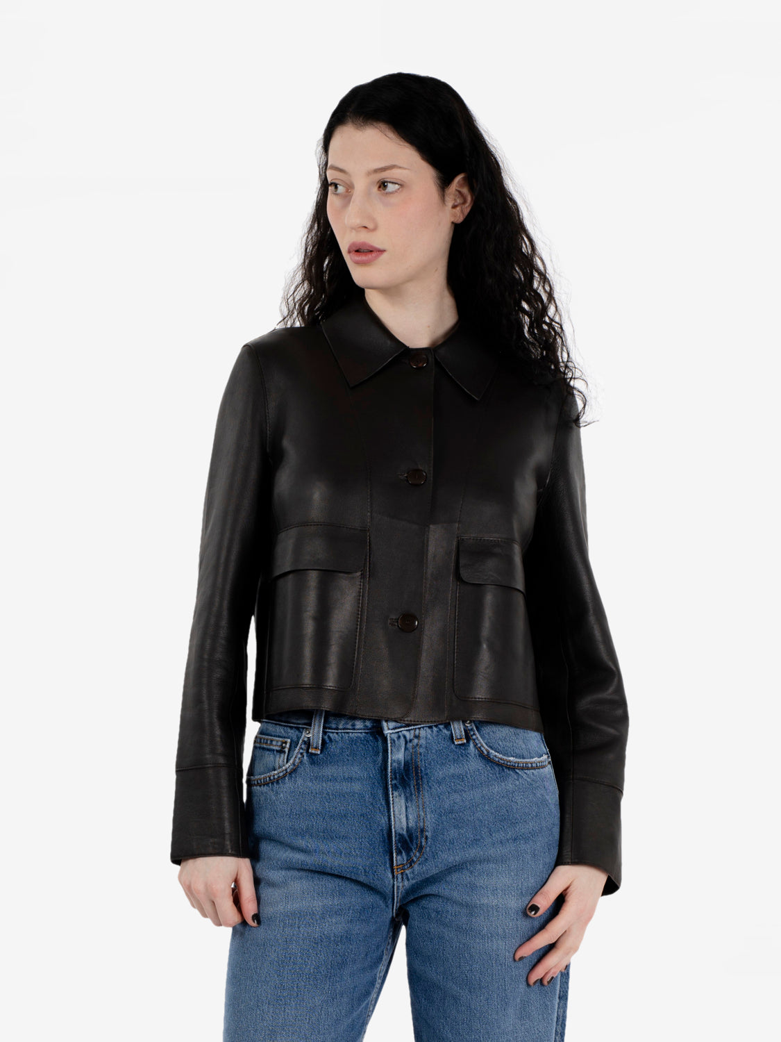 Giacca in pelle Malaga dark brown