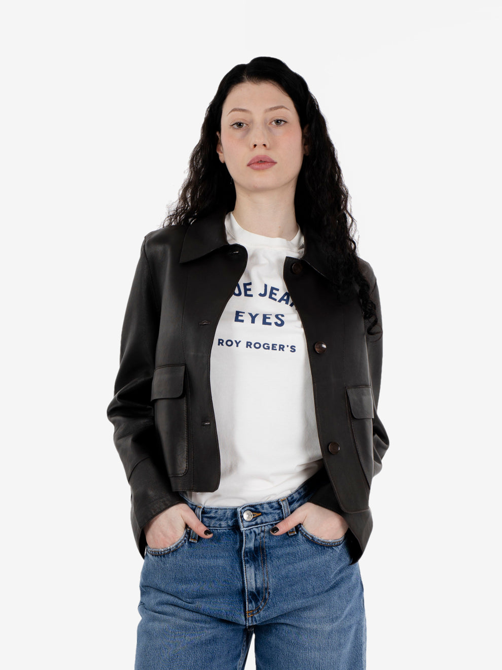 Giacca in pelle Malaga dark brown