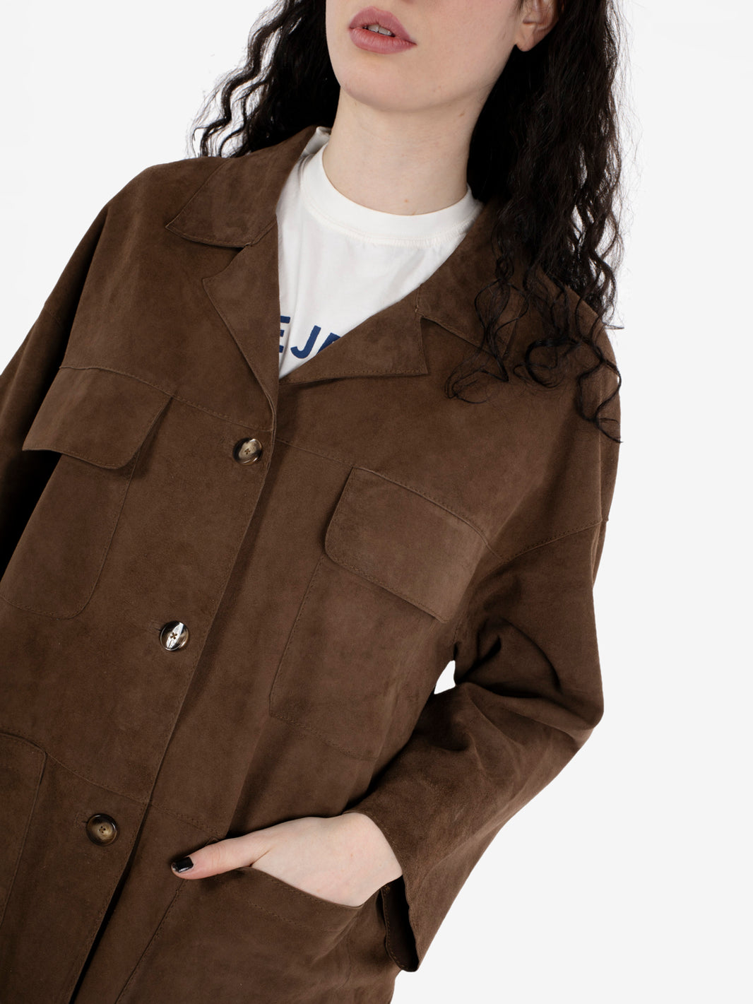 Giacca in suede Levante over marrone