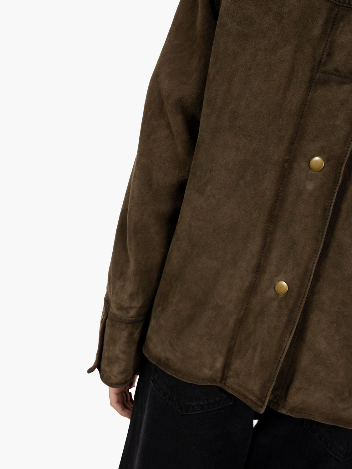 Giacca scamosciata con gilet verde
