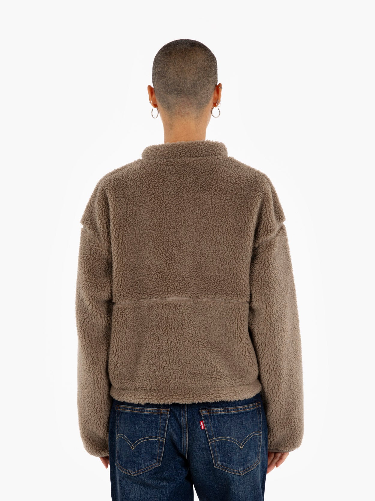 Extreme pile full zip mocha brown