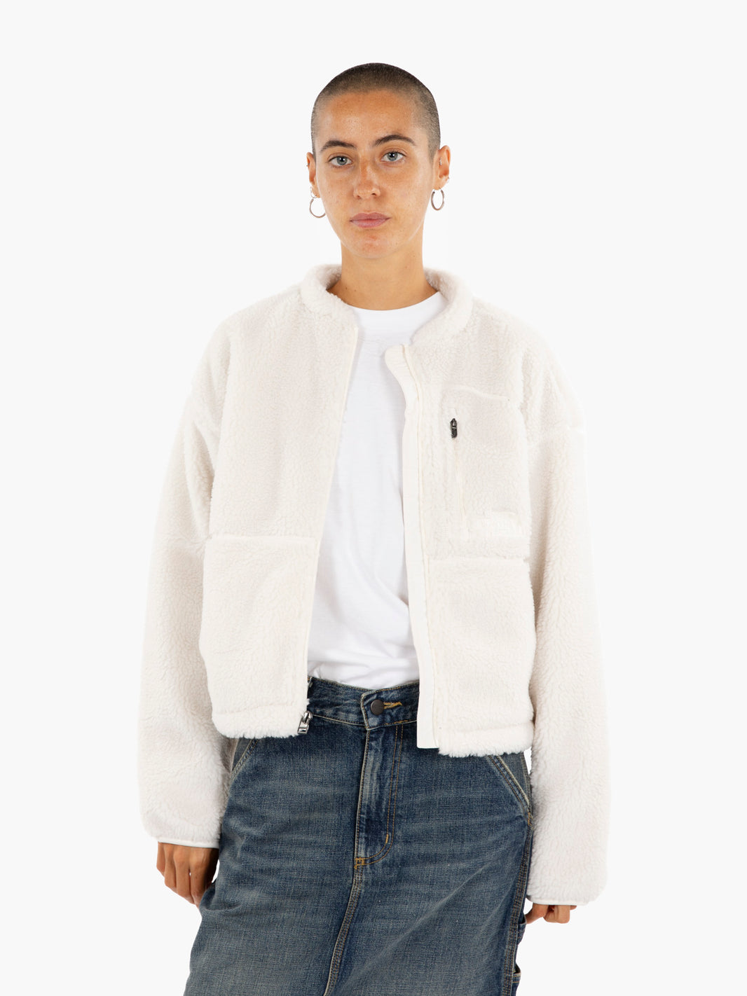 Extreme pile full zip white