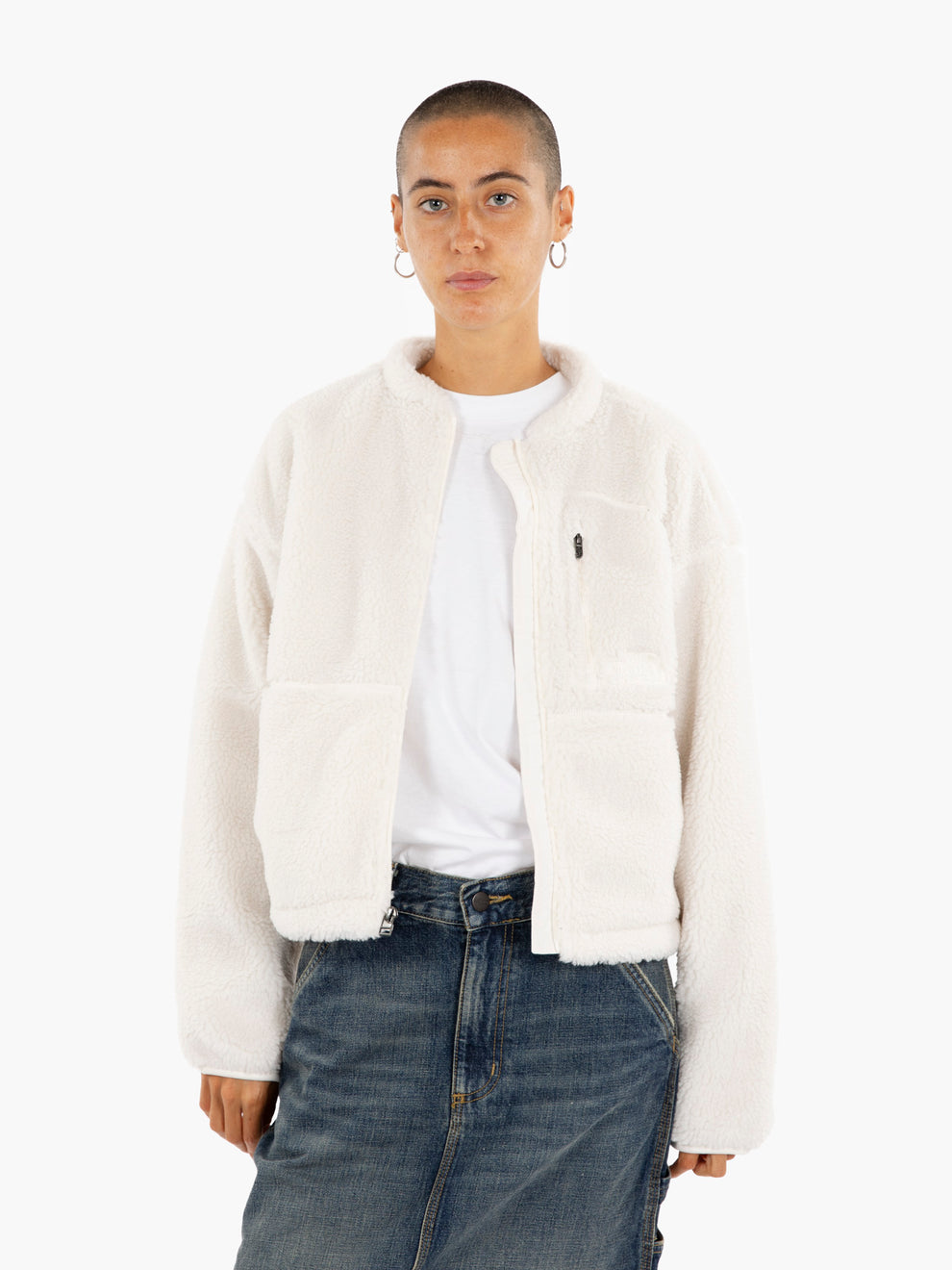 Extreme pile full zip white