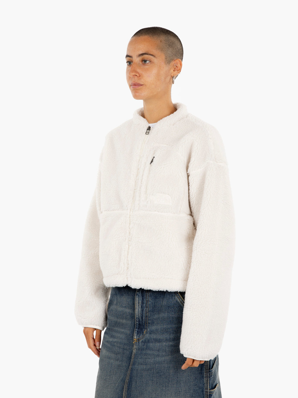Extreme pile full zip white