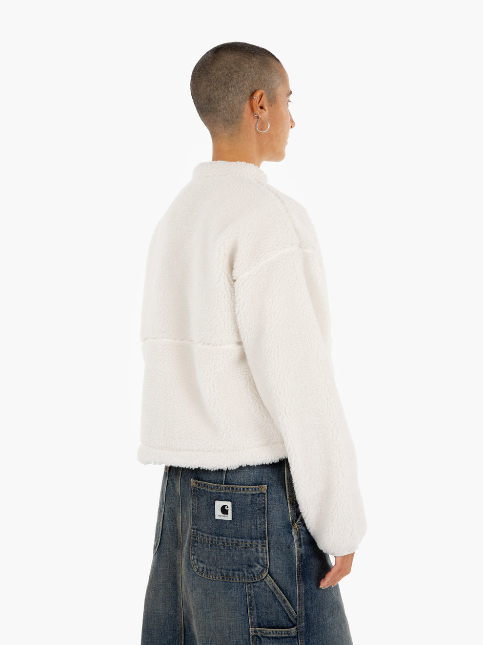 Extreme pile full zip white