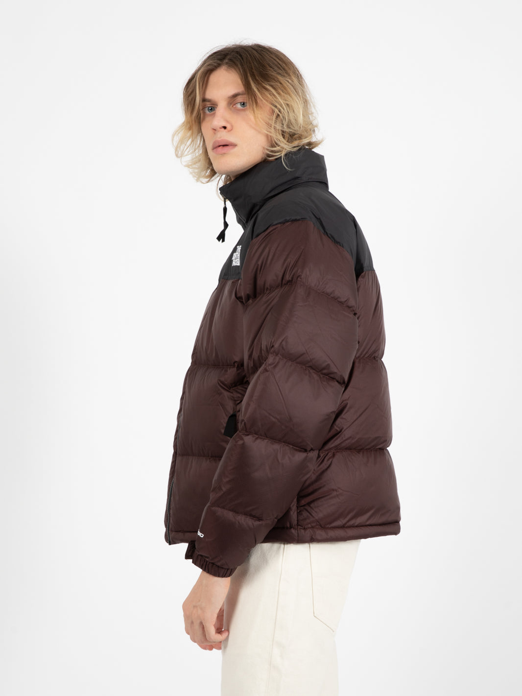 1996 Retro Nuptse Down Jacket Coal Brown / TNF Black