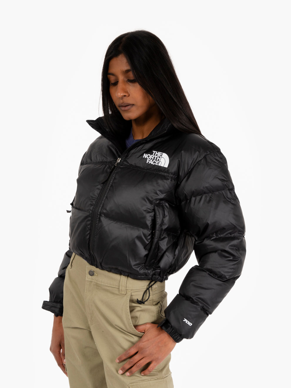 W Nuptse short jacket TNF black