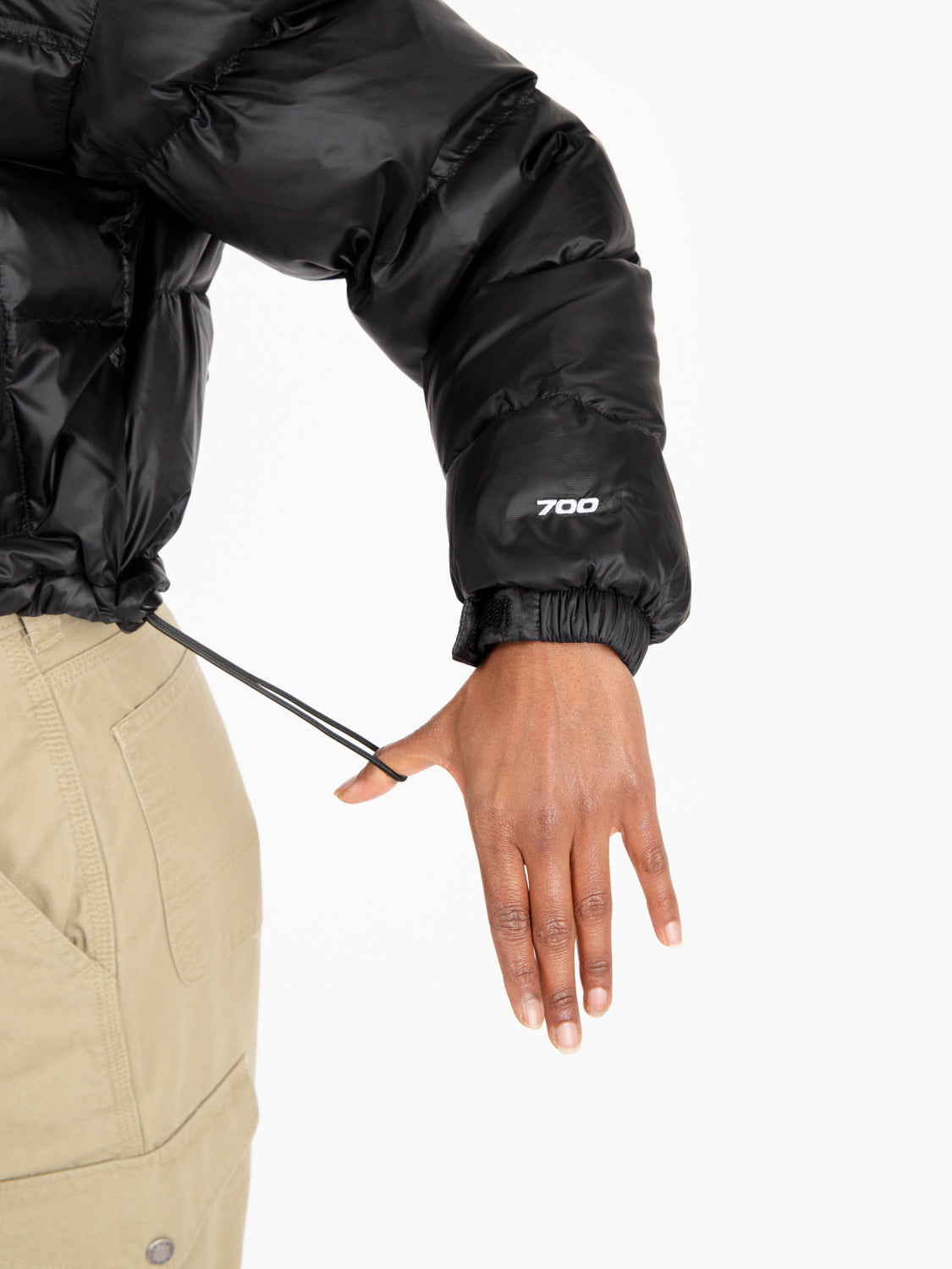 W Nuptse short jacket TNF black