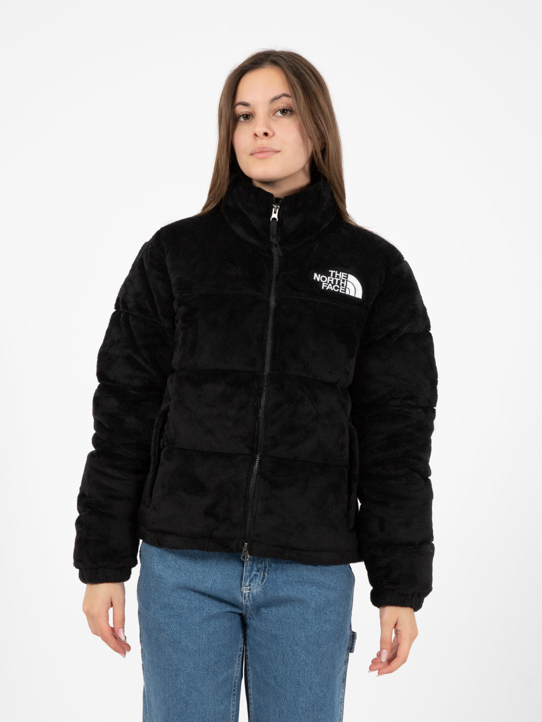 W Versa Velour Nuptse tnf black