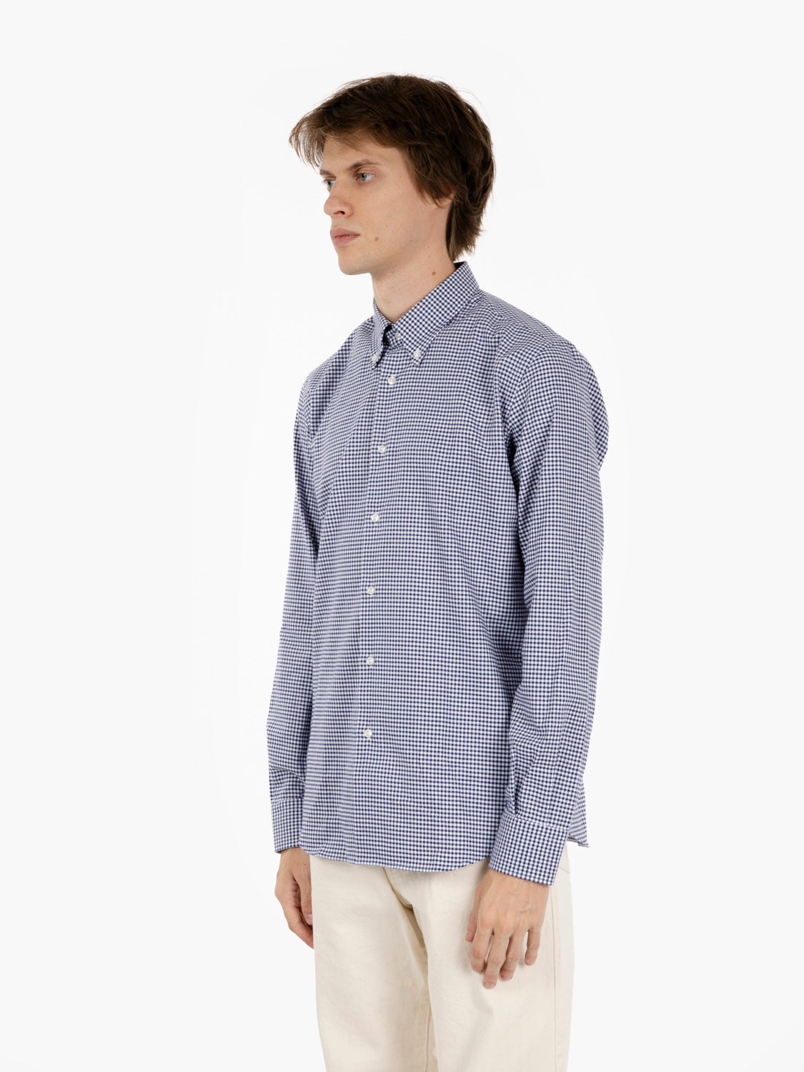 Camicia a quadretti blu / bianco