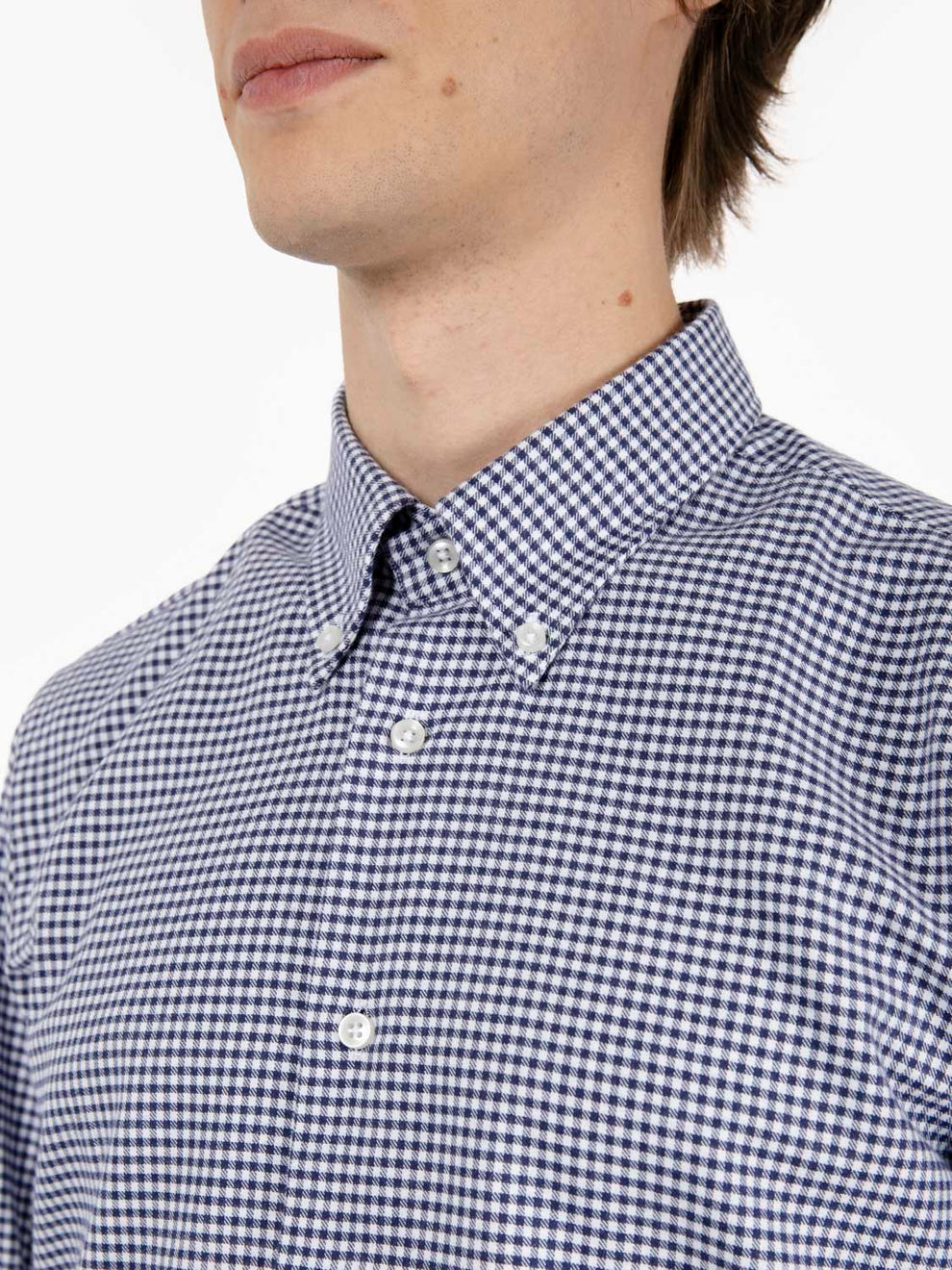 Camicia a quadretti blu / bianco