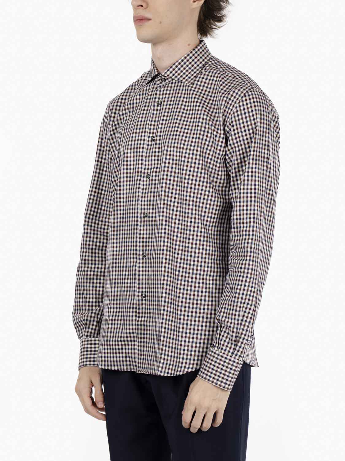 Camicia a quadri bordeaux / blu