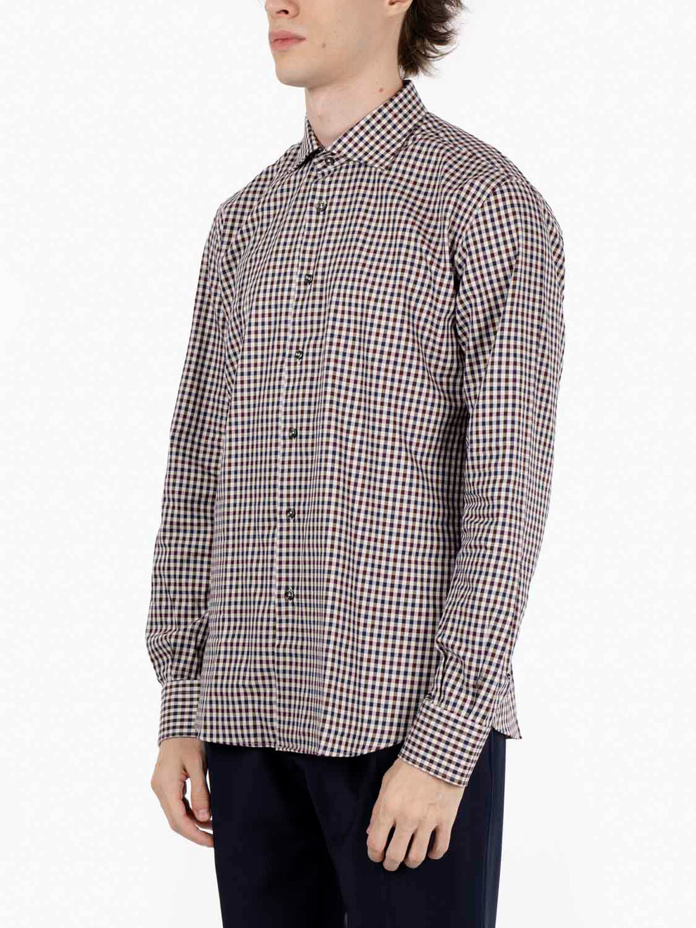 Camicia a quadri bordeaux / blu