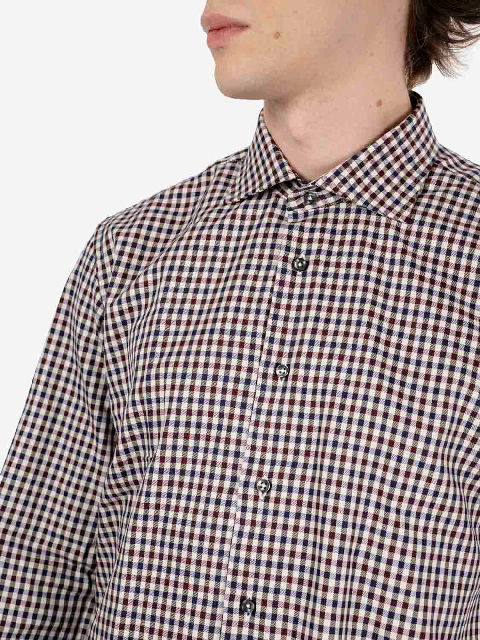 Camicia a quadri bordeaux / blu