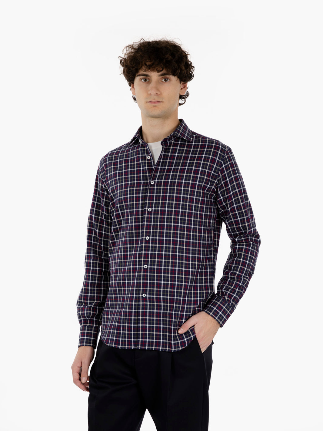 Red/Blue Plaid Flannel Shirt