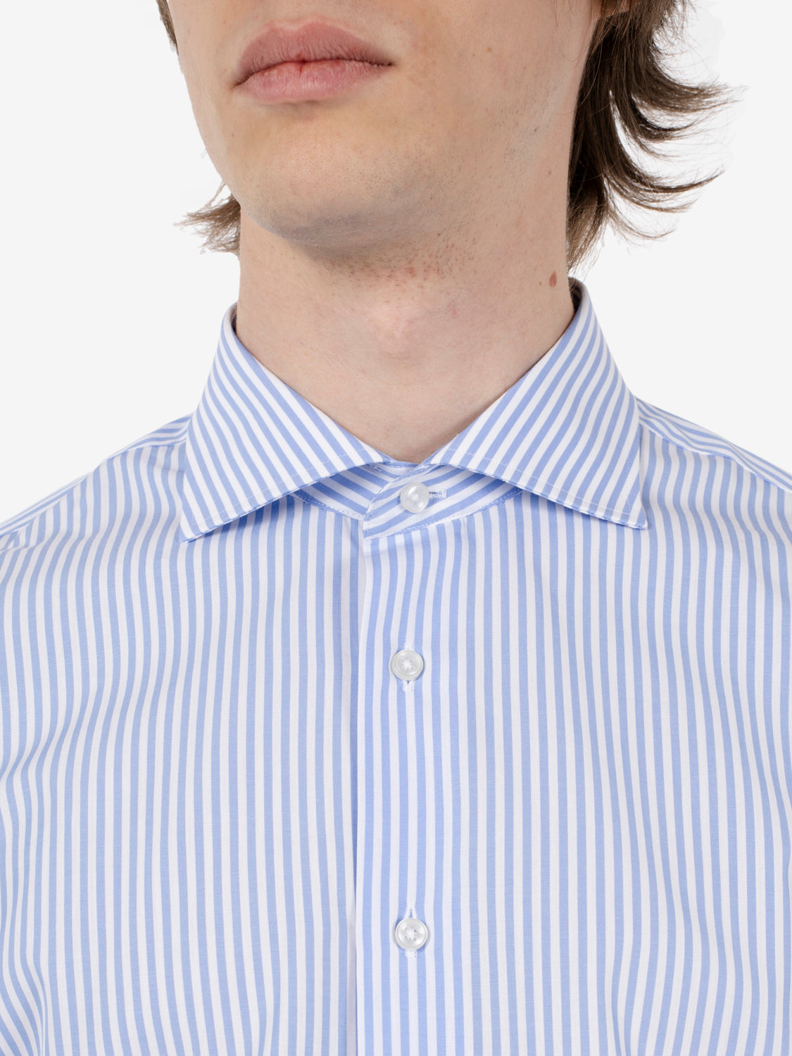 Camicia a righe azzurro / bianco