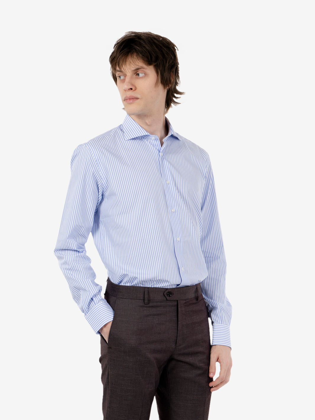 Camicia a righe azzurro / bianco