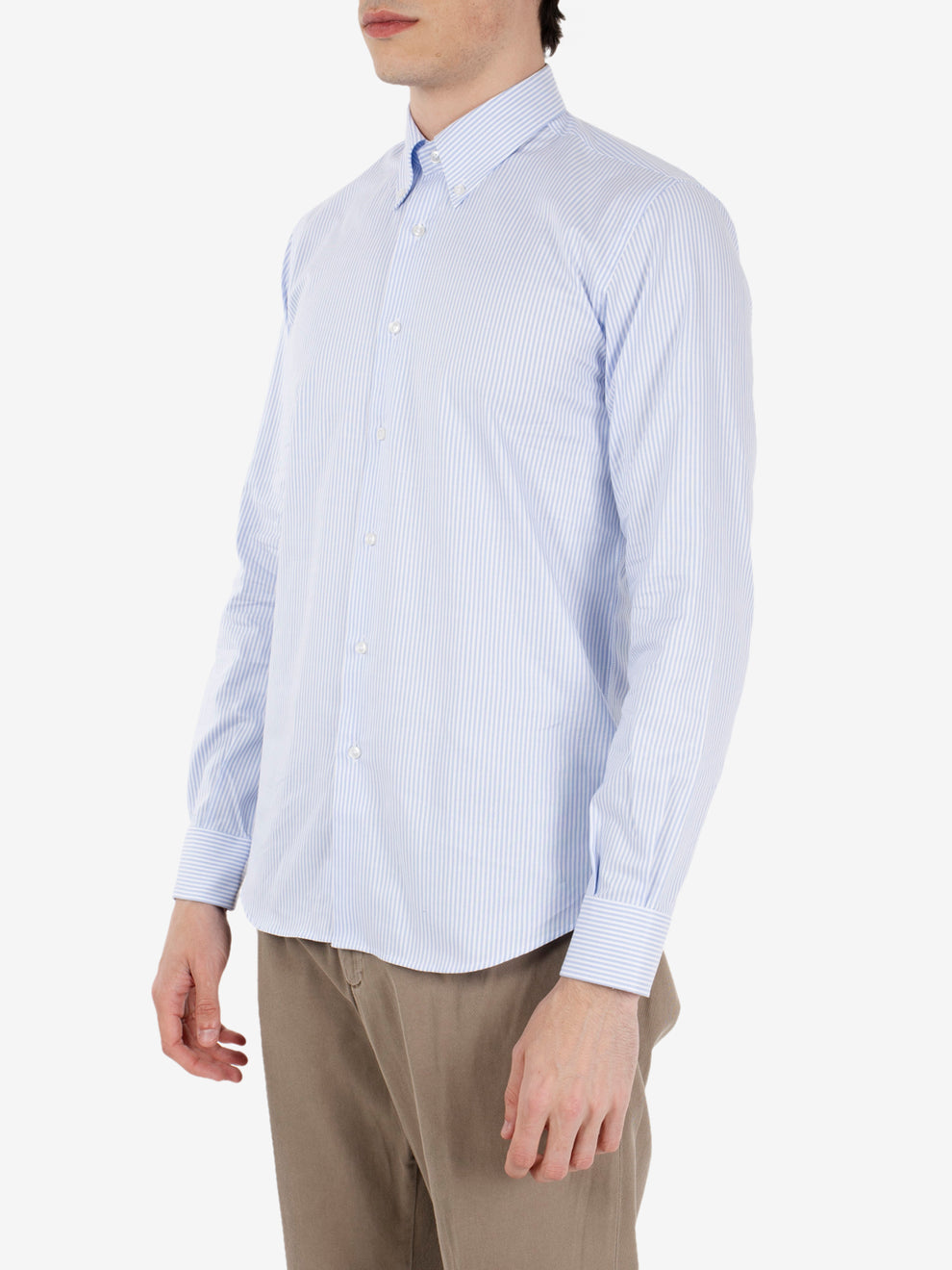 Light blue / white striped button-down shirt