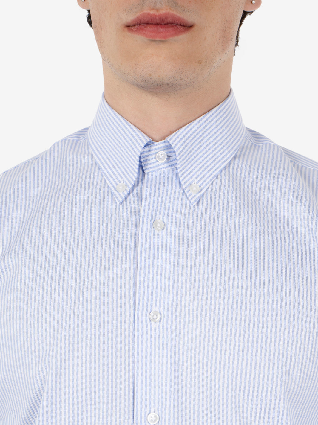 Camicia a righe button-down azzurro / bianco