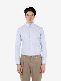 Light blue / white striped button-down shirt