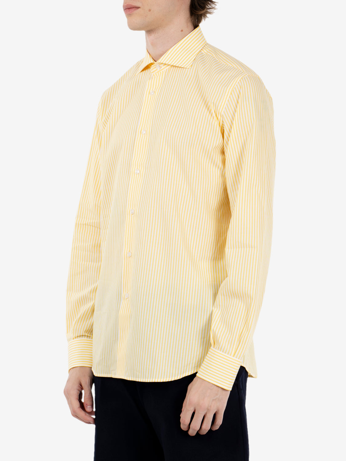 Yellow / white striped shirt