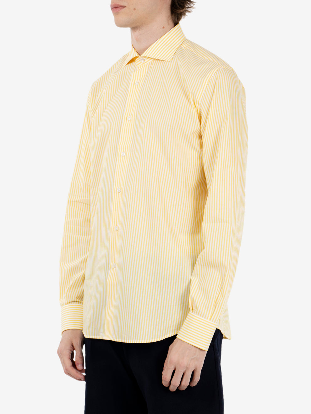 Yellow / white striped shirt