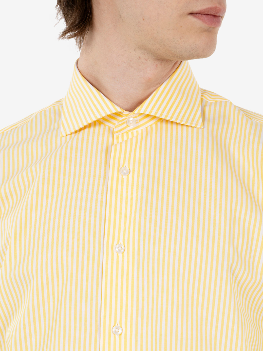Camicia a righe giallo / bianco