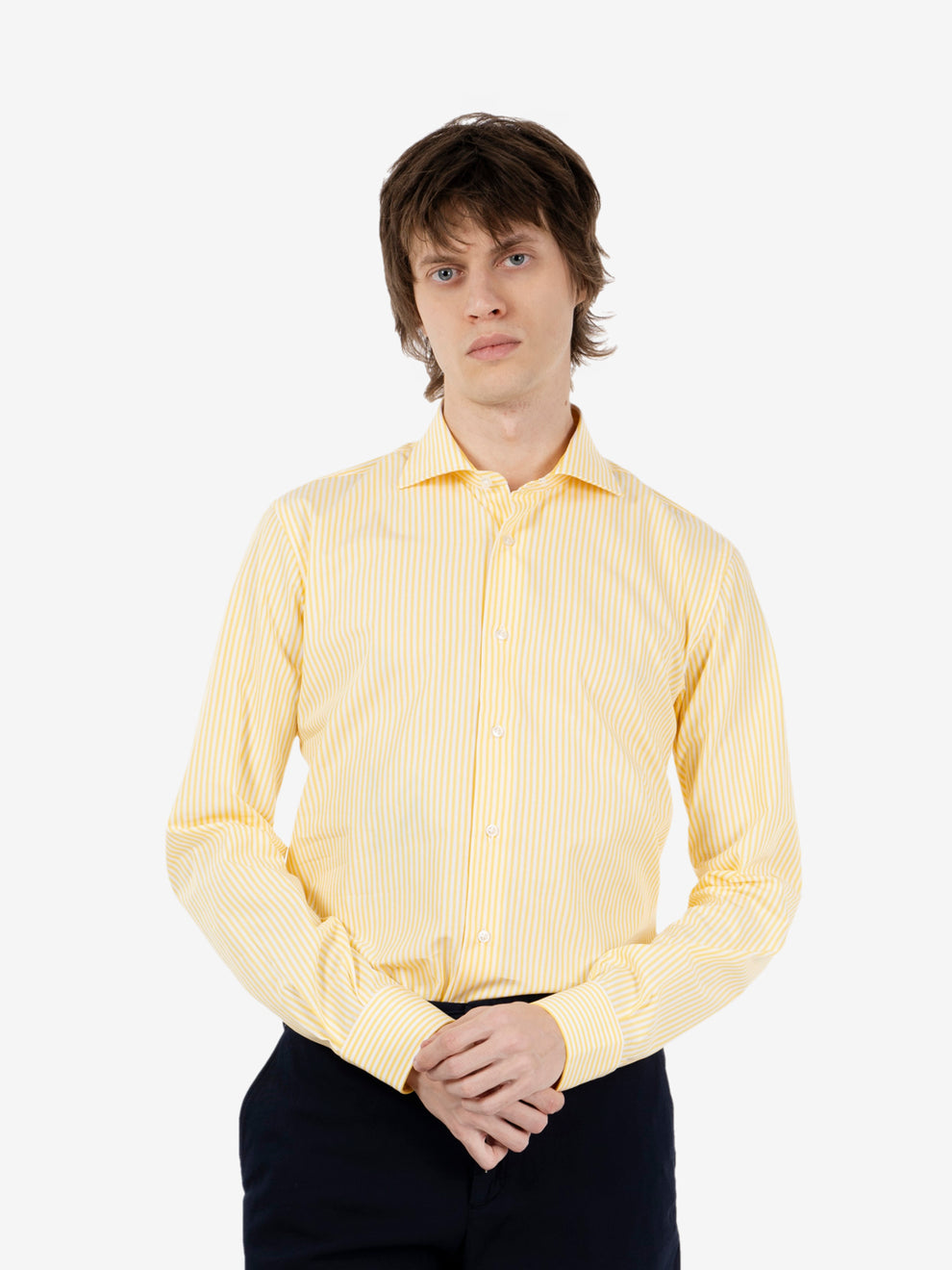 Yellow / white striped shirt