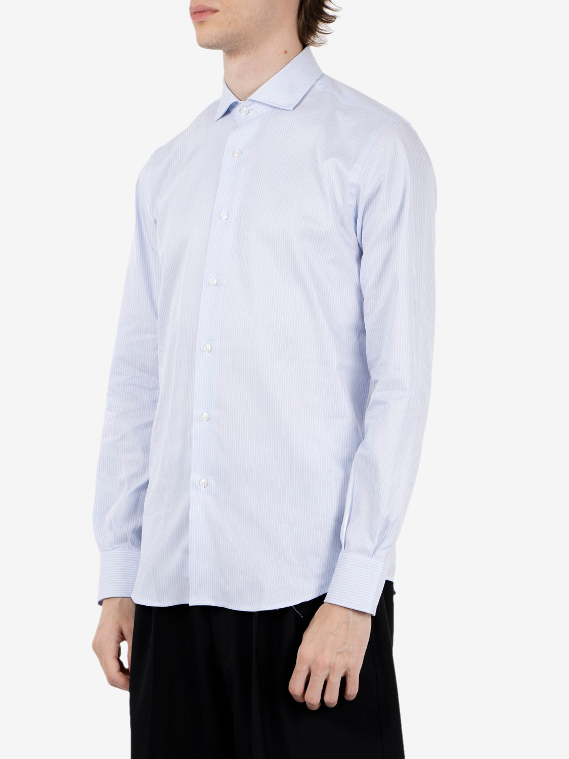 Blue striped cotton shirt
