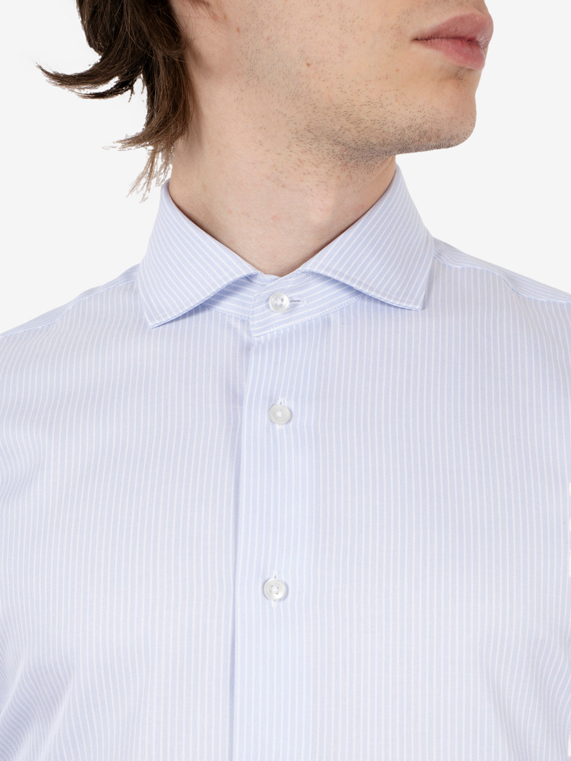 Blue striped cotton shirt