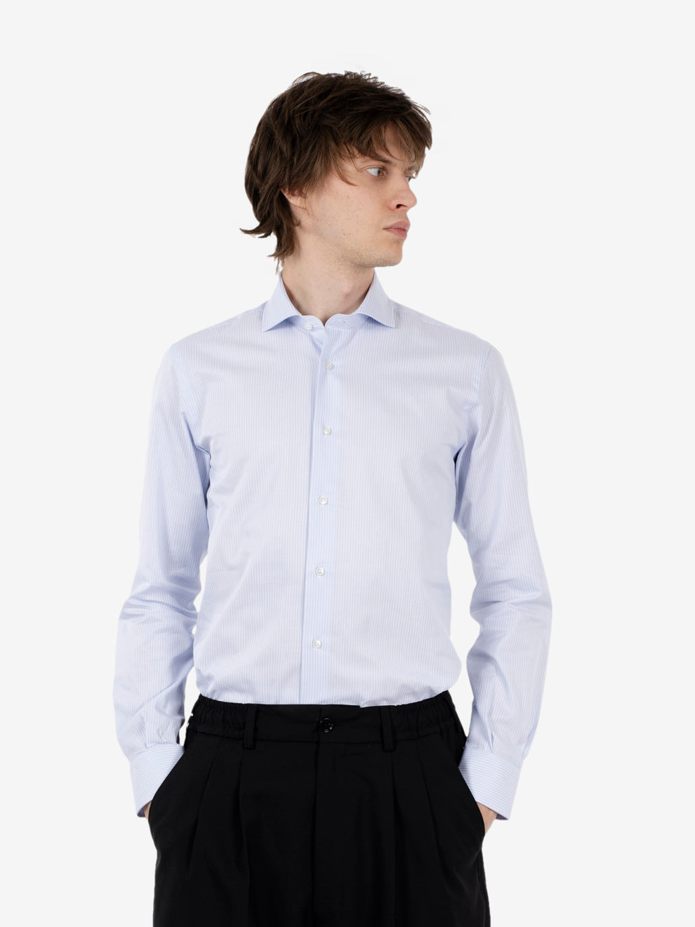 Blue striped cotton shirt