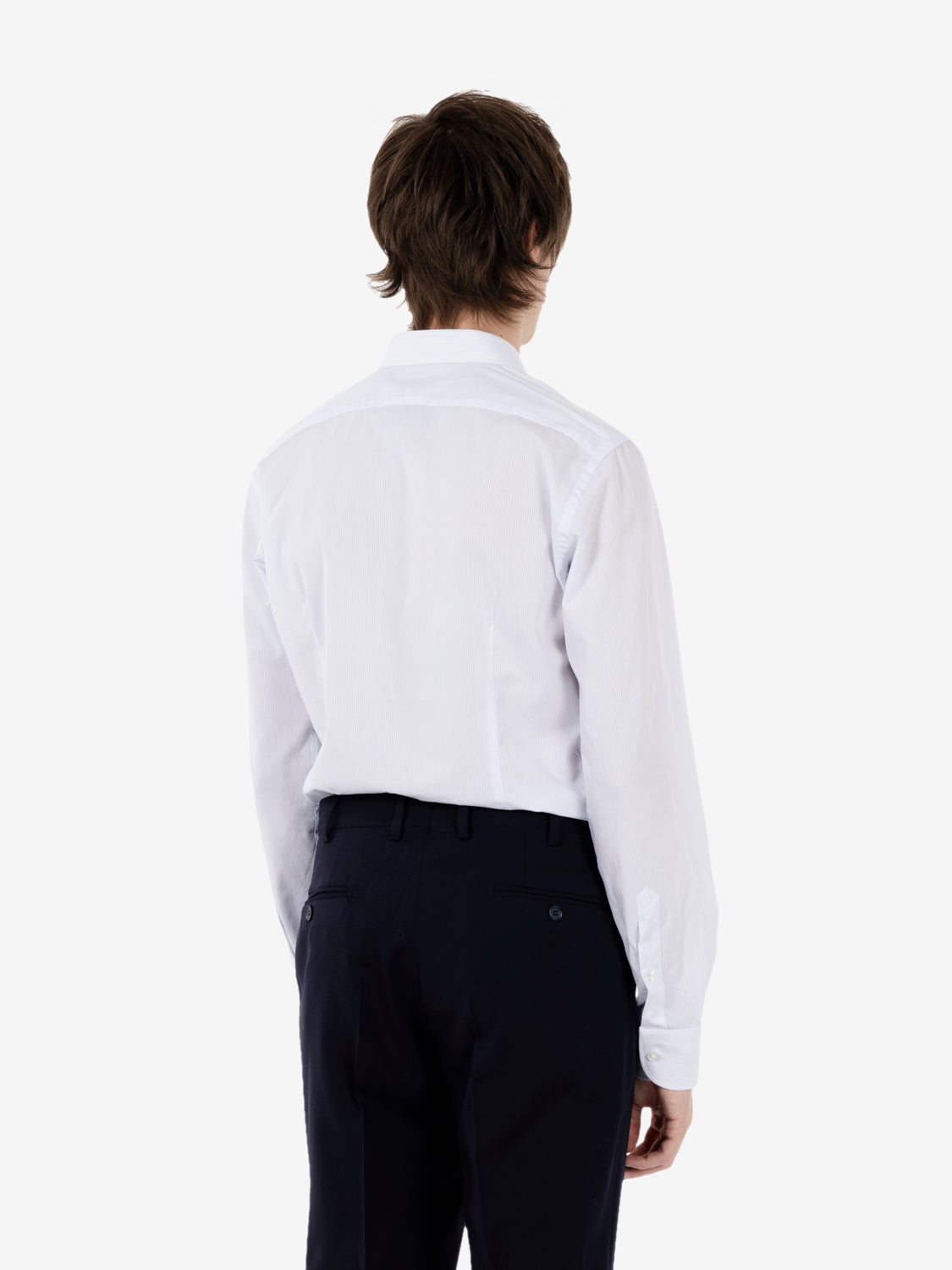 Non-iron striped shirt white / light blue
