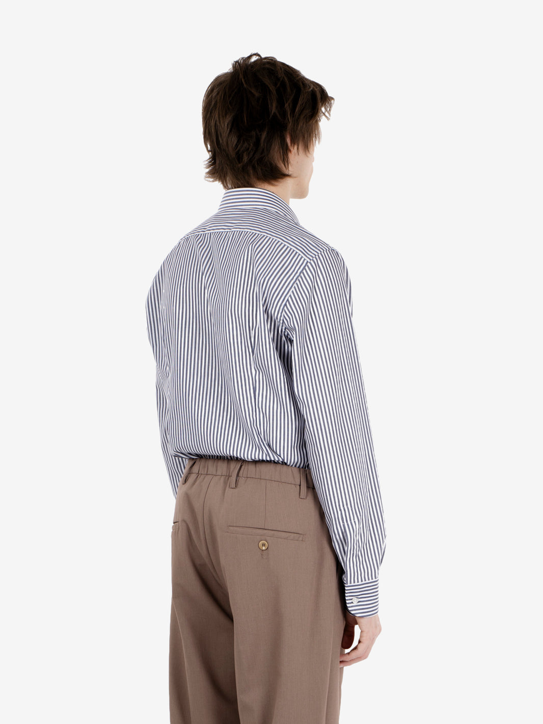 Camicia a righe no iron bianco / blu