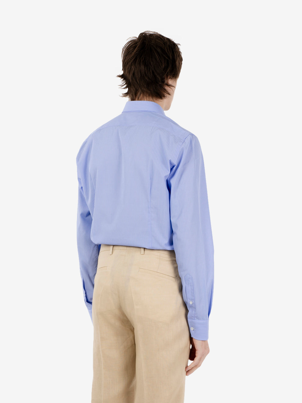 Camicia a righe no stiro blu / bianco