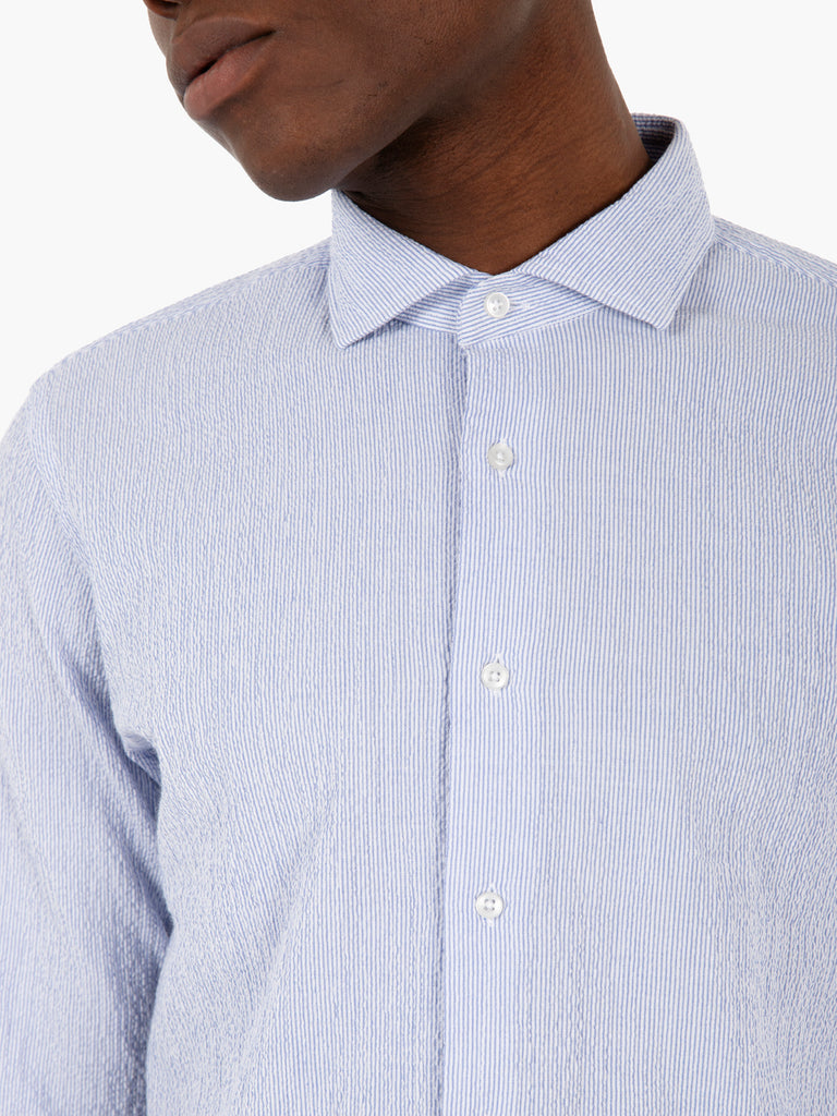 THE SARTORIALIST - Camicia a righe seersucker azzurro