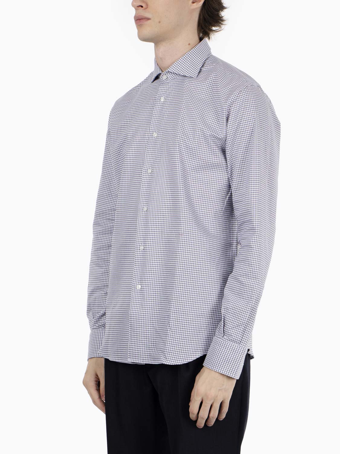 White / grey houndstooth shirt