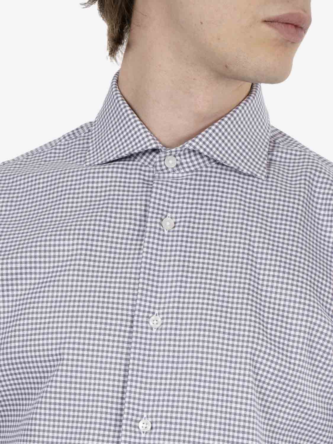 White / grey houndstooth shirt