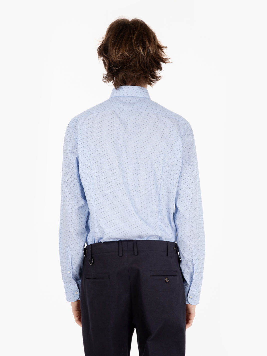 Shirt with light blue micro pattern