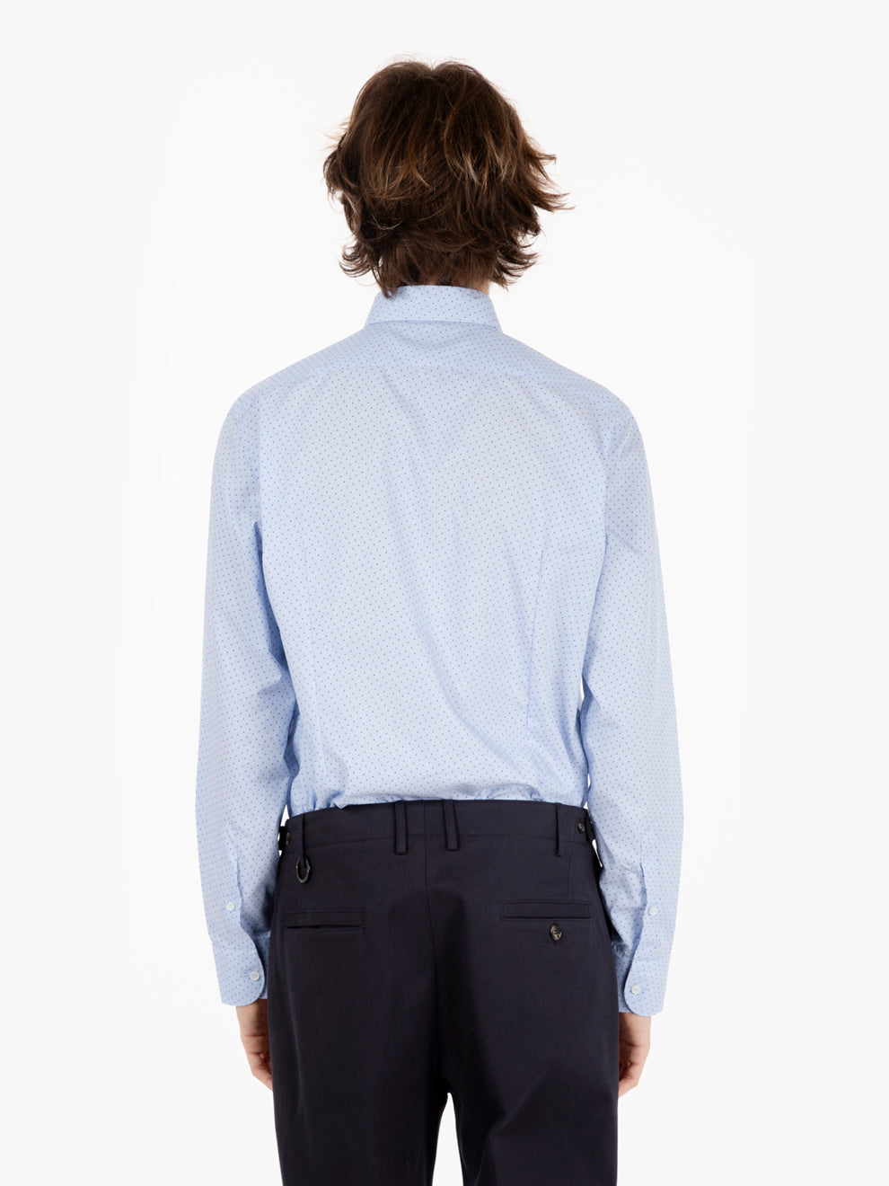 Shirt with light blue micro pattern