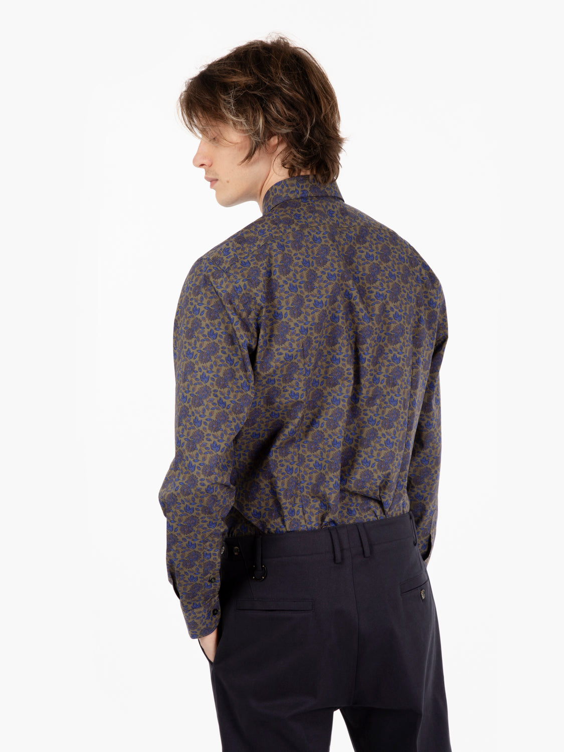 Camicia con stampa floreale verde / blu