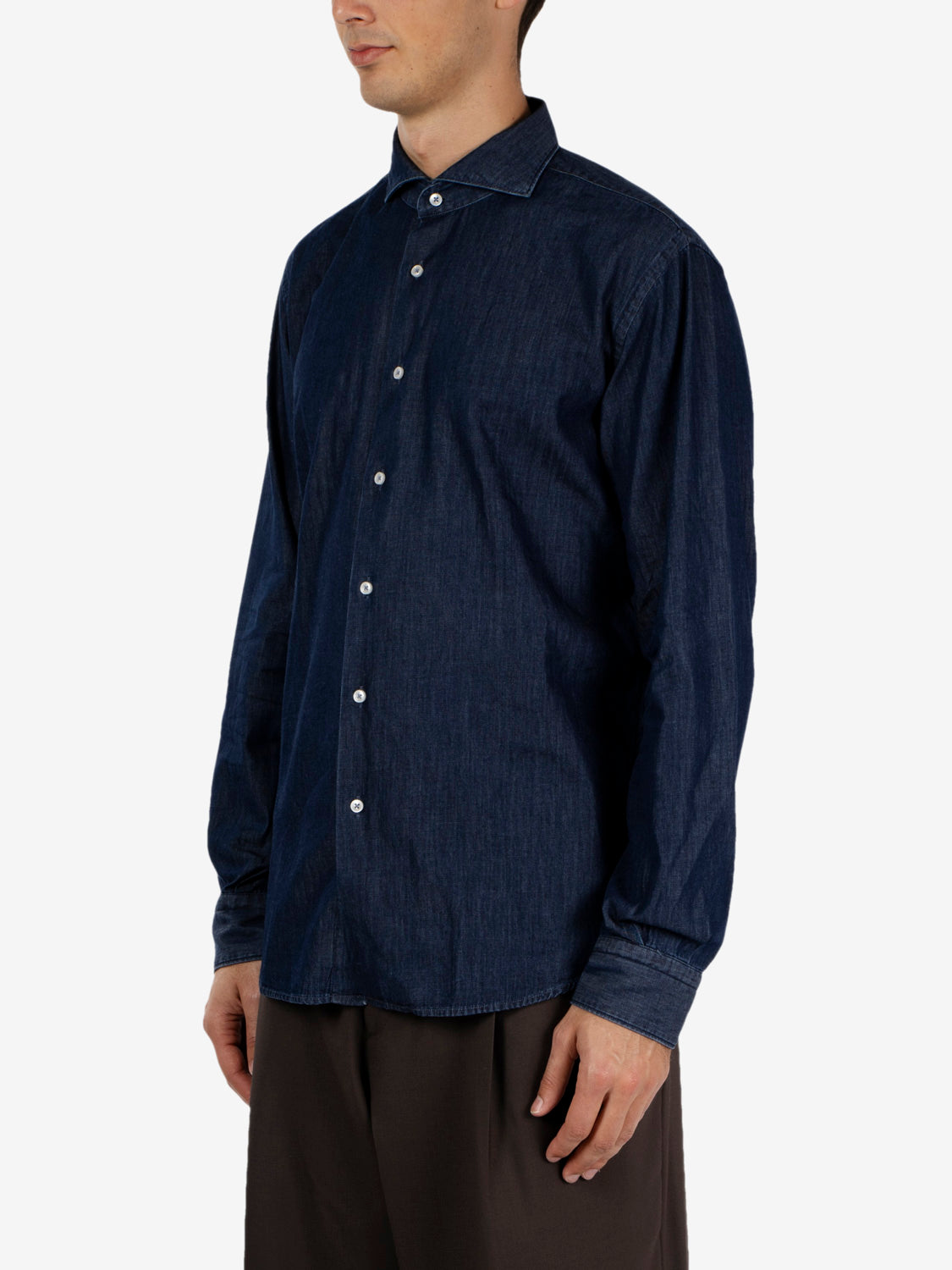 Camicia denim blu
